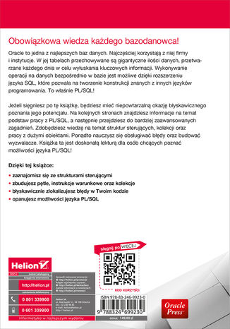 Tylna okładka: Oracle Database 12c. Programowanie w języku PL/SQL