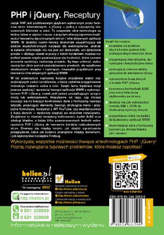 Tylna okładka: PHP i jQuery. Receptury