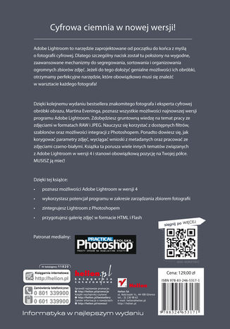 Tylna okładka: Adobe Photoshop Lightroom 4. Podręcznik dla fotografów