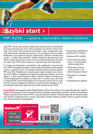 Tył okładki książki PHP i MySQL. Dynamiczne strony WWW. Szybki start. Wydanie V