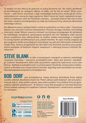 Tył okładki książki/ebooka Podręcznik startupu. Budowa wielkiej firmy krok po kroku