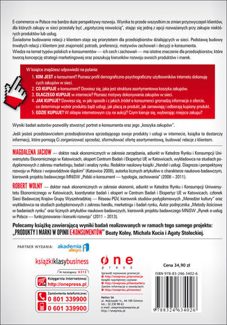 Tylna okładka: Polski e-konsument - typologia, zachowania