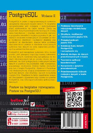 PostgreSQL. Wydanie II Zdzisław Dybikowski - tył okładki ebooka