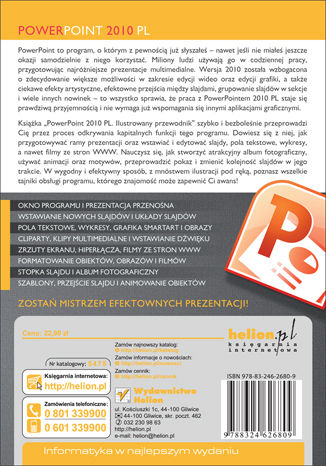 Tył okładki książki/ebooka PowerPoint 2010 PL. Ilustrowany przewodnik