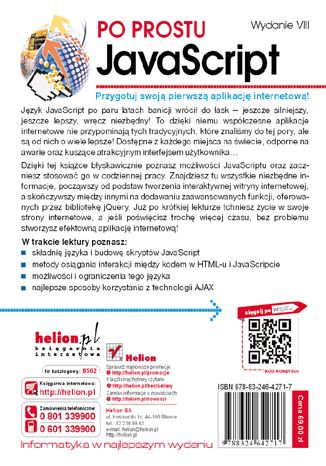 Tylna okładka: Po prostu JavaScript. Wydanie VIII