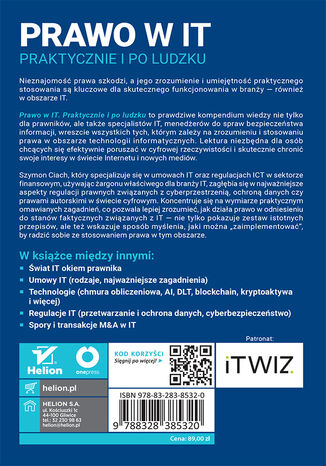 Tylna okładka: Prawo w IT. Praktycznie i po ludzku
