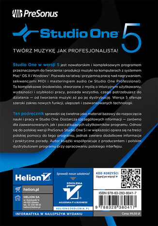 Tylna okładka: PreSonus Studio One. Podręcznik użytkownika