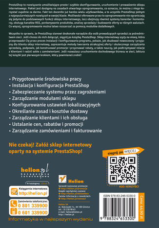 Tylna okładka: PrestaShop. Sklep internetowy szyty na miarę