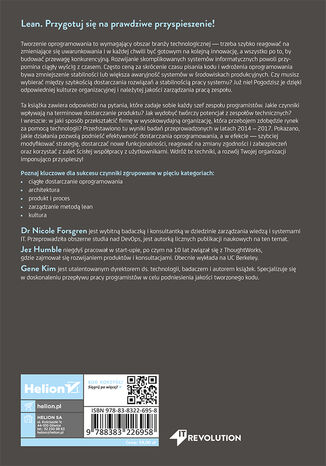 Tylna okładka: Przyspieszenie. Lean i DevOps w rozwoju firm technologicznych