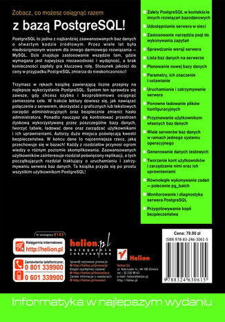 Tylna okładka: PostgreSQL. Receptury dla administratora