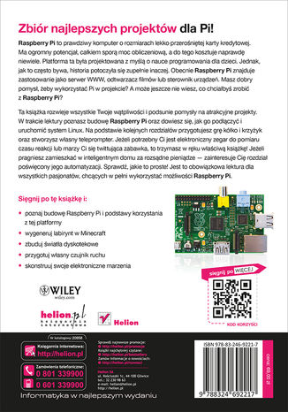 Tylna okładka: Raspberry Pi. Najlepsze projekty