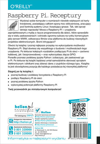 Tylna okładka: Raspberry Pi. Receptury