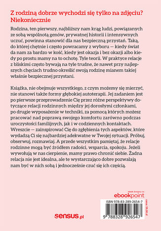 Tylna okładka: Sploty rodzinne. Jak budować dobre i wspierające kontakty z bliskimi