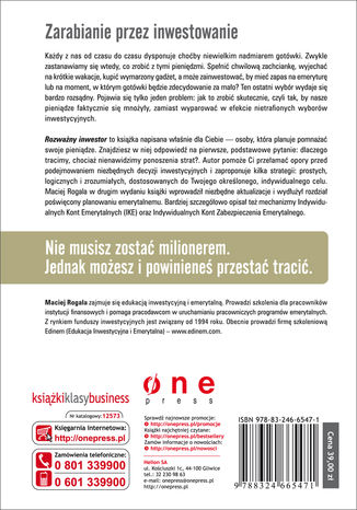 Tylna okładka: Rozważny inwestor. Wydanie II zaktualizowane