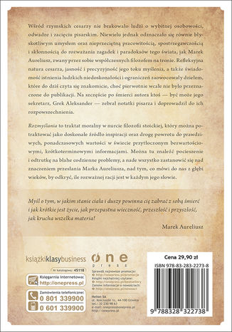 Rozmyślania Marek Aureliusz - tył okładki ebooka