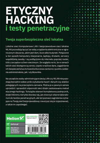 Tylna okładka: Etyczny hacking i testy penetracyjne. Zadbaj o bezpieczeństwo sieci LAN i WLAN
