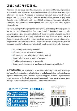 Tył okładki książki/ebooka Siła stresu. Jak stresować się mądrze i z pożytkiem dla siebie