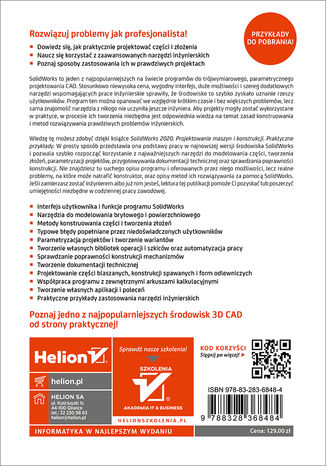 Tylna okładka: SolidWorks 2020. Projektowanie maszyn i konstrukcji. Praktyczne przykłady