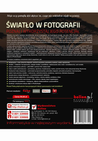 Tylna okładka: Światło w fotografii. Poznaj i wykorzystaj jego potencjał