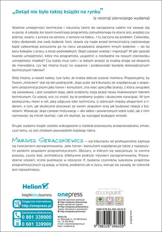 Tylna okładka: Technical Leadership. Od eksperta do lidera. Wydanie II poszerzone