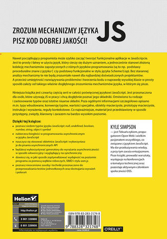 Tylna okładka: Tajniki języka JavaScript. Typy i składnia