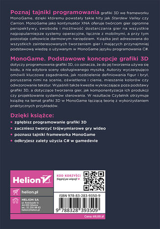 Tylna okładka: MonoGame. Podstawowe koncepcje grafiki 3D