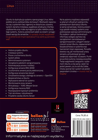 Ubuntu Serwer. Oficjalny podręcznik. Wydanie II Kyle Rankin, Benjamin Mako Hill - tył okładki książki