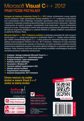 Tylna okładka: Microsoft Visual C++ 2012. Praktyczne przykłady