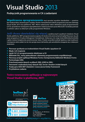 Tylna okładka: Visual Studio 2013. Podręcznik programowania w C# z zadaniami
