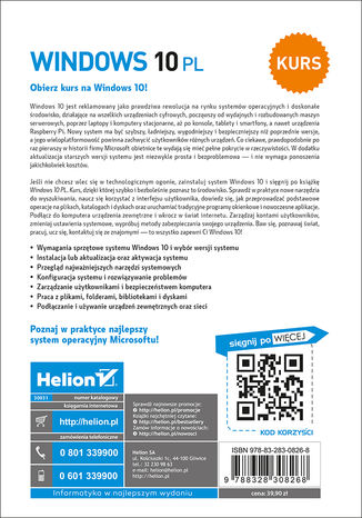 Tylna okładka: Windows 10 PL. Kurs