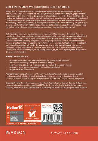 Wprowadzenie do systemów baz danych. Wydanie VII Ramez Elmasri, Shamkant B. Navathe - tył okładki ebooka