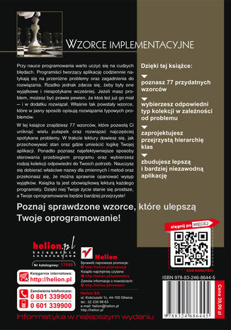 Tylna okładka: Wzorce implementacyjne