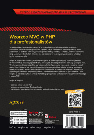 Tylna okładka: Wzorzec MVC w PHP dla profesjonalistów