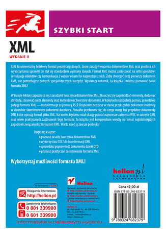 Tylna okładka: XML. Szybki start. Wydanie II