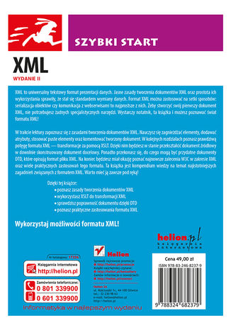 XML. Szybki start. Wydanie II Kevin Howard Goldberg - tył okładki książki