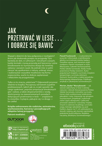 Tylna okładka: Leśny niezbędnik rodzinny. Poradnik survivalu i bushcraftu