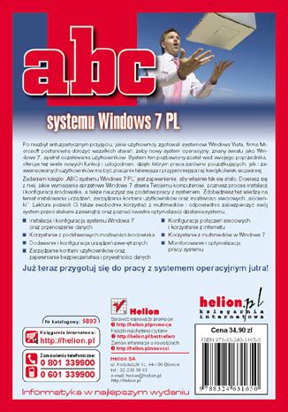 ABC systemu Windows 7 PL Danuta Mendrala, Marcin Szeliga - tył okładki książki