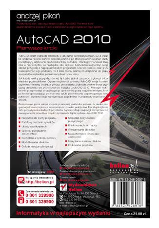 AutoCAD 2010. Pierwsze kroki Andrzej Pikoń - tył okładki książki