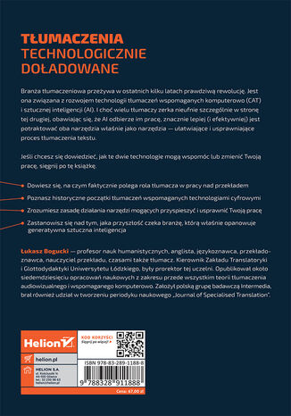 AI w tłumaczeniach. Automatyzacja procesu przekładu w dobie sztucznej inteligencji Łukasz Bogucki - tył okładki książki