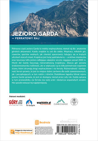 Najpiękniejsze ferraty. Jezioro Garda. Wydanie 2 Pola Kryża, Dariusz Woźniczka - tył okładki książki