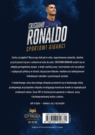 Cristiano Ronaldo. Giganci sportu Mateusz Miga - tył okładki książki
