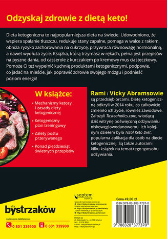 Dieta keto dla bystrzaków Rami Abrams, Vicky Abrams - tył okładki książki