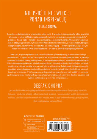 Dostatek. Klucz do spełnienia, bogactwa i poczucia szczęścia Deepak Chopra - tył okładki książki