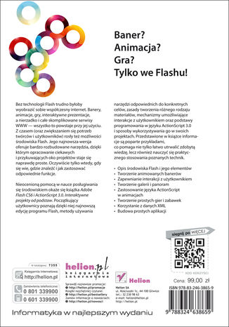 Adobe Flash CS6 i ActionScript 3.0. Interaktywne projekty od podstaw Paweł Zakrzewski - tył okładki książki