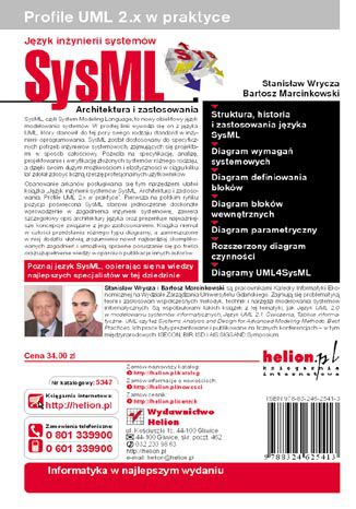 Język inżynierii systemów SysML. Architektura i zastosowania. Profile UML 2.x w praktyce Stanisław Wrycza, Bartosz Marcinkowski - tył okładki książki
