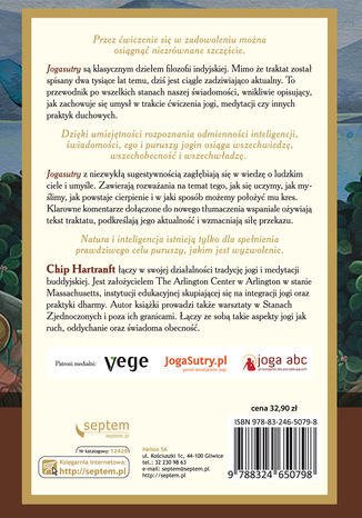 Jogasutry Patańdźalego. Techniki medytacji i metafizyczne aspekty jogi Patanjali (Author), Chip Hartranft (Translator) - tył okładki książki