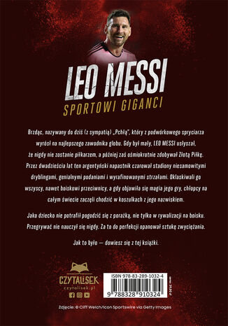 Leo Messi. Sportowi giganci Mateusz Miga - tył okładki książki