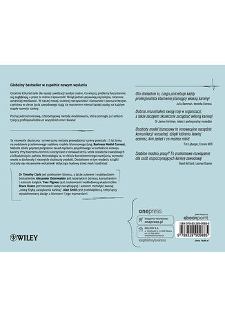 Model Biznesowy Ty. Wydanie II Timothy Clark, Alexander Osterwalder, Yves Pigneur, Bruce Hazen, Alan Smith - tył okładki książki