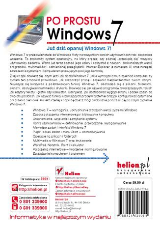 Po prostu Windows 7 Maria Sokół - tył okładki książki