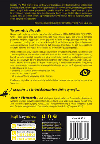 PRo-MOC-ja. Reklama i public relations w małej firmie Marcin Pietraszek - tył okładki książki